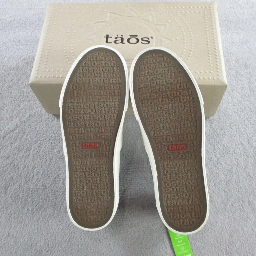 Taos Shoes Ladies 7.5 Medium Grey Wash Canvas Rubber Soul Slip On Casual Sneaker - Picture 6 of 7